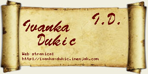 Ivanka Dukić vizit kartica